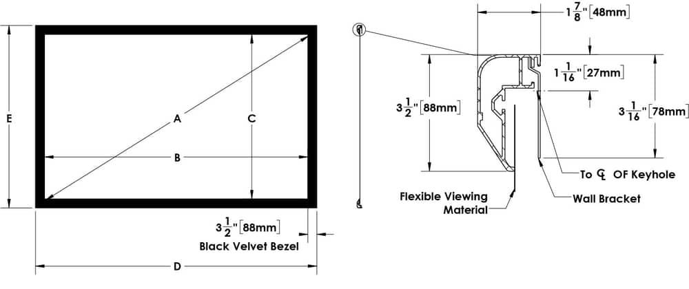 Screen Innovations 1 Fixed specification drawing